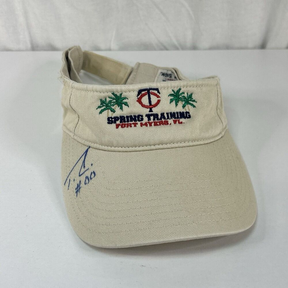 Minnesota Twins Spring Training Fort Myers,Fl Beige Visor Signed By TC